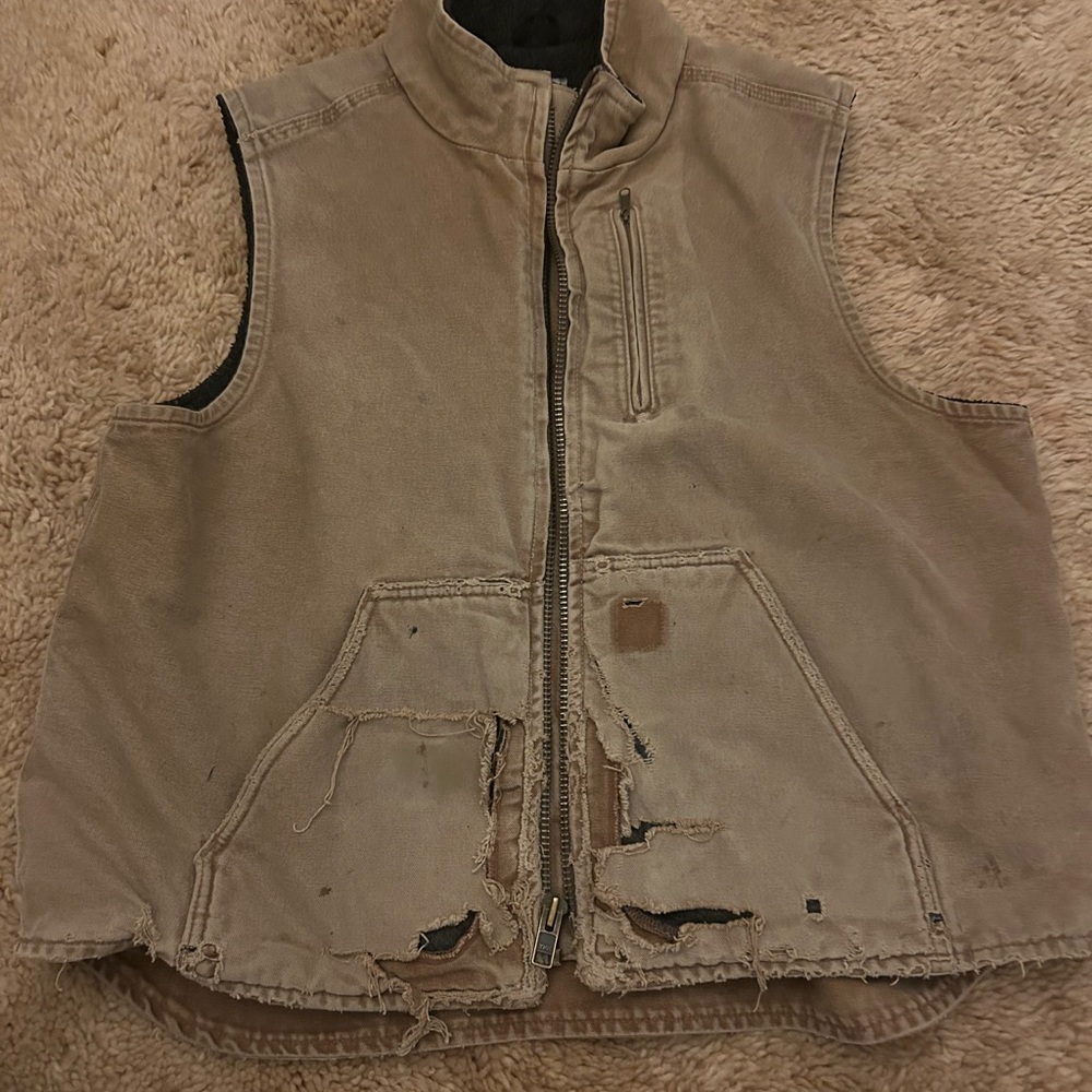 Carhartt Beige Sherpa-Lined Vest